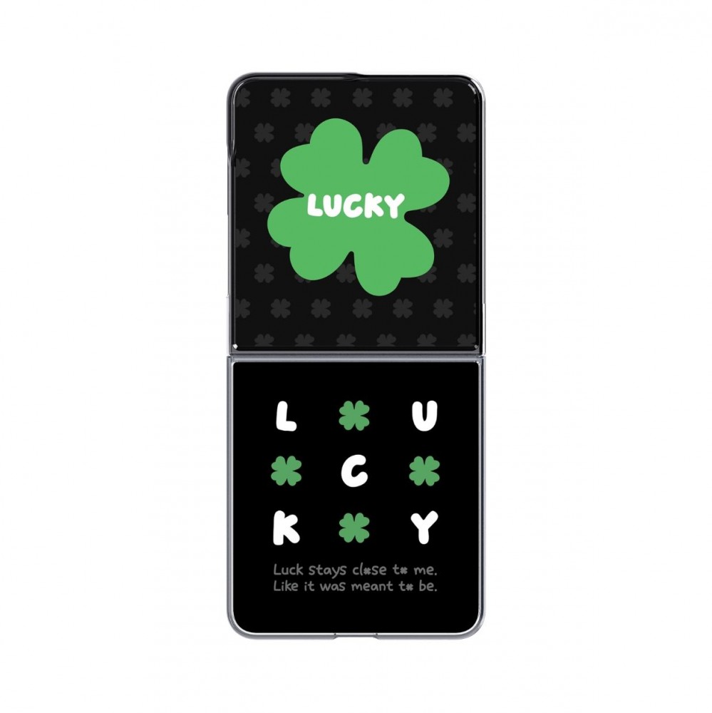 Samsung Galaxy Flip8 Flipsuit mágneses tok Lucki Clover, zöld
